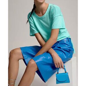 ANTHRO X Pilcro Jordyn Cotton Slub Oversized Crew Neck Tee seafoam medium NEW